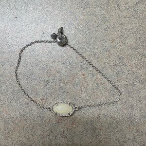 Kendra Scott Silver Bracelet with Cream Stone